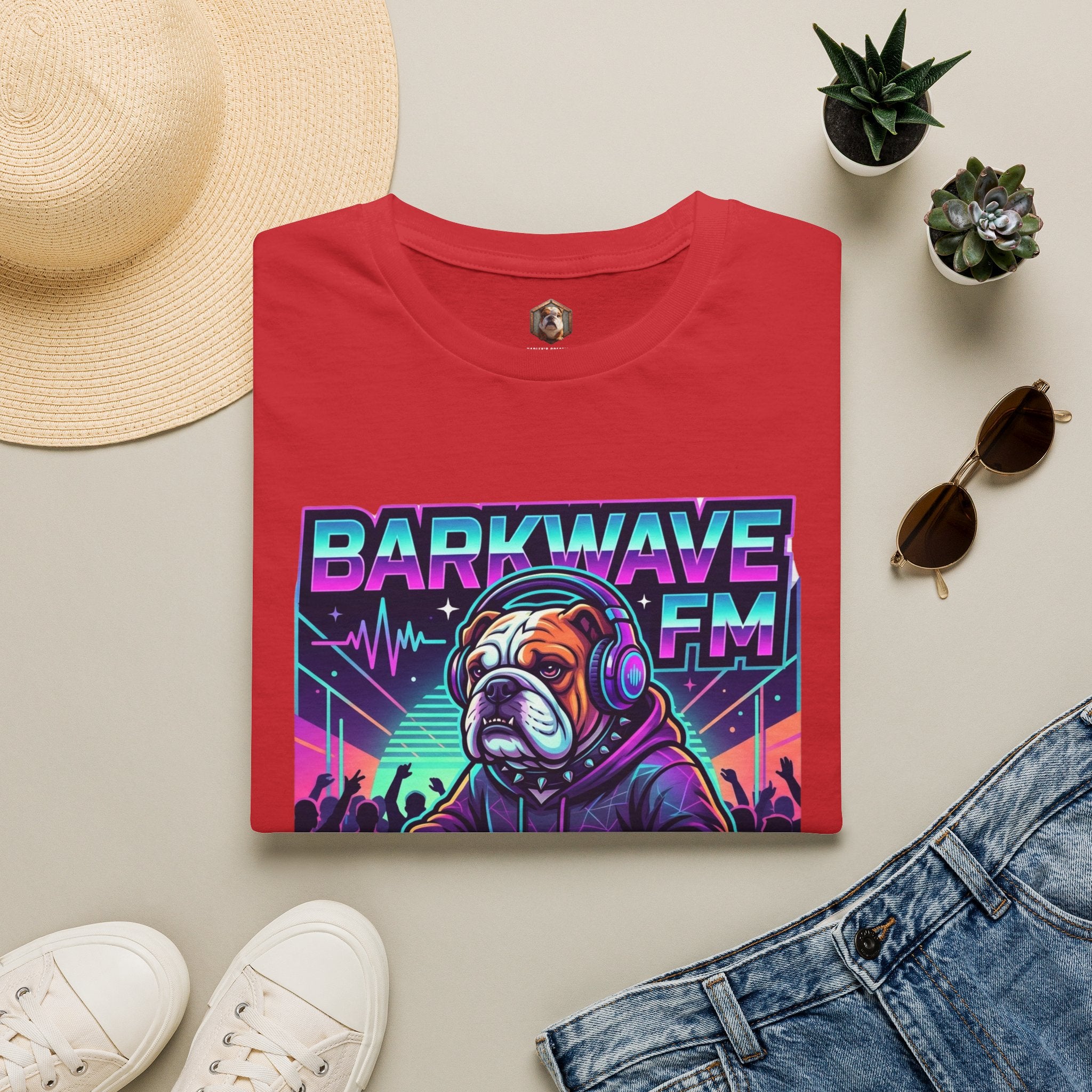 Barkwave FM Retro DJ Bulldog Graphic Tee