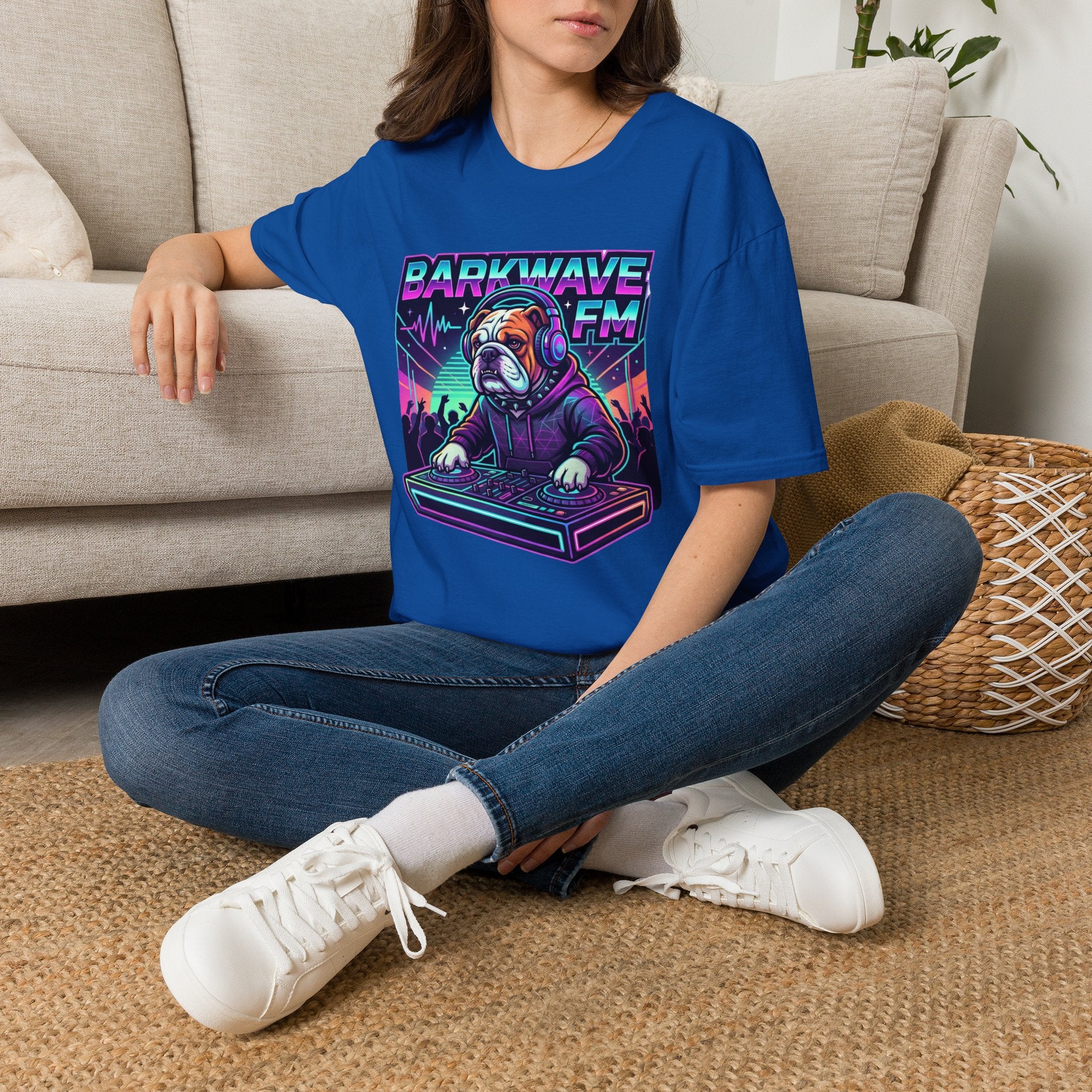 Barkwave FM Retro DJ Bulldog Graphic Tee