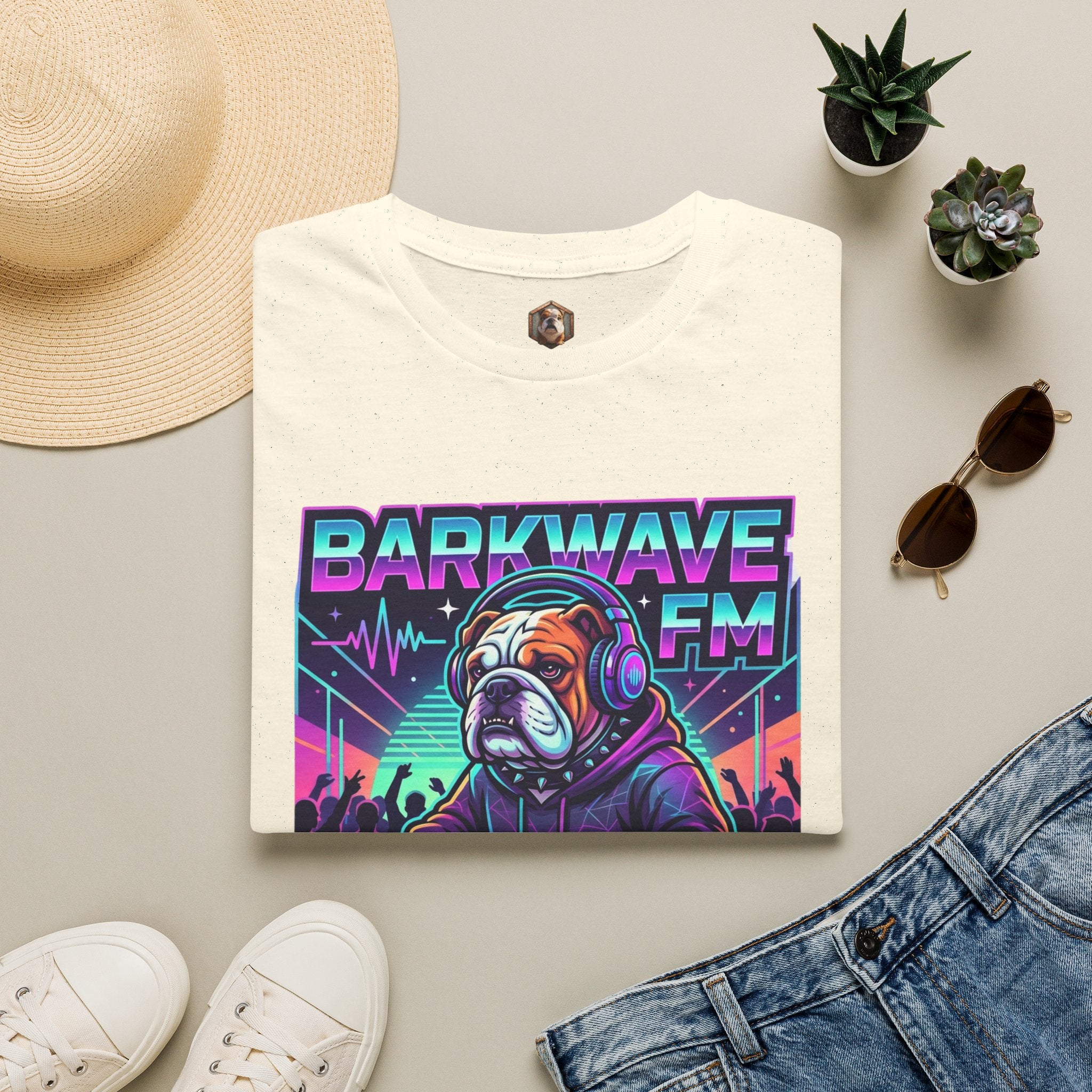 Barkwave FM Retro DJ Bulldog Graphic Tee