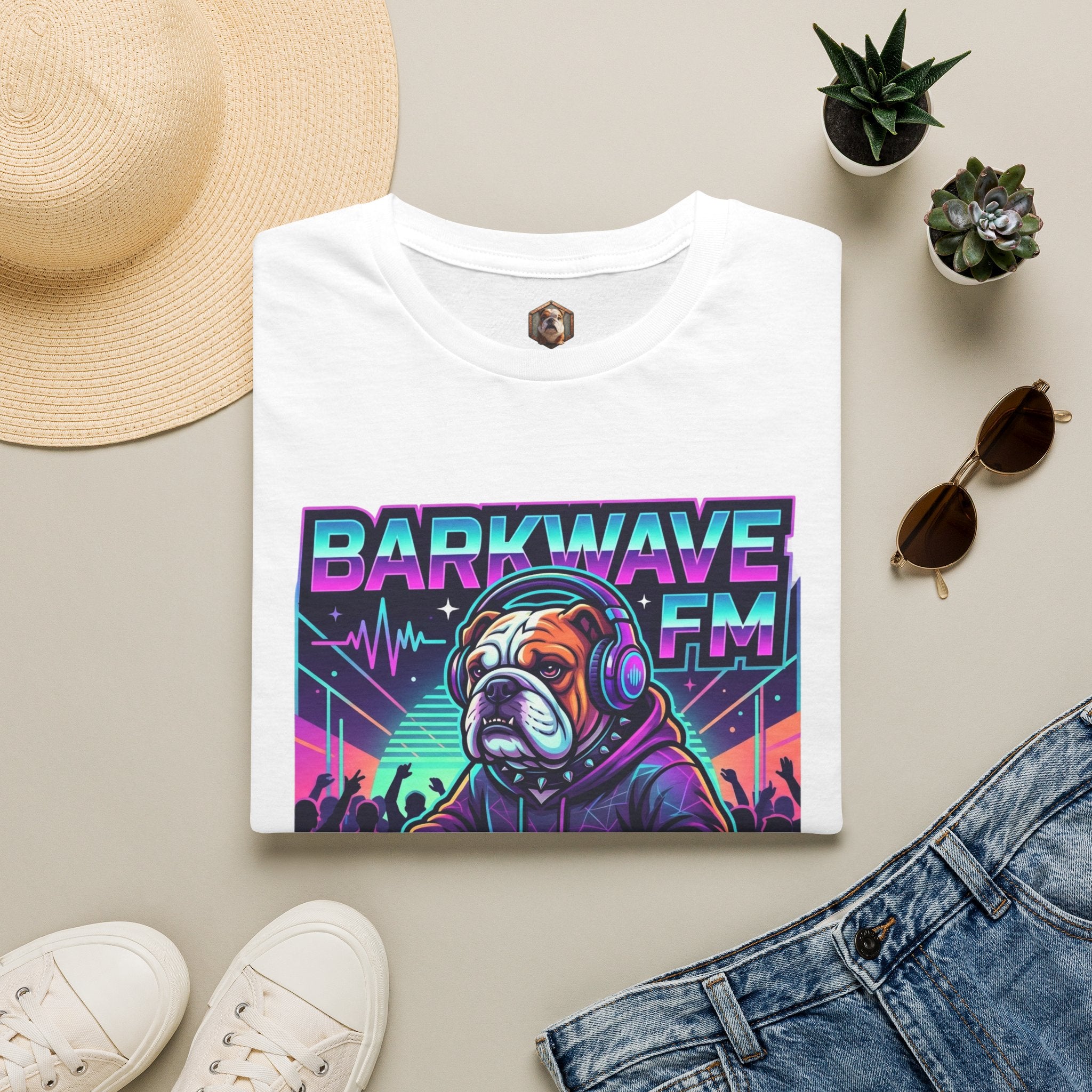 Barkwave FM Retro DJ Bulldog Graphic Tee