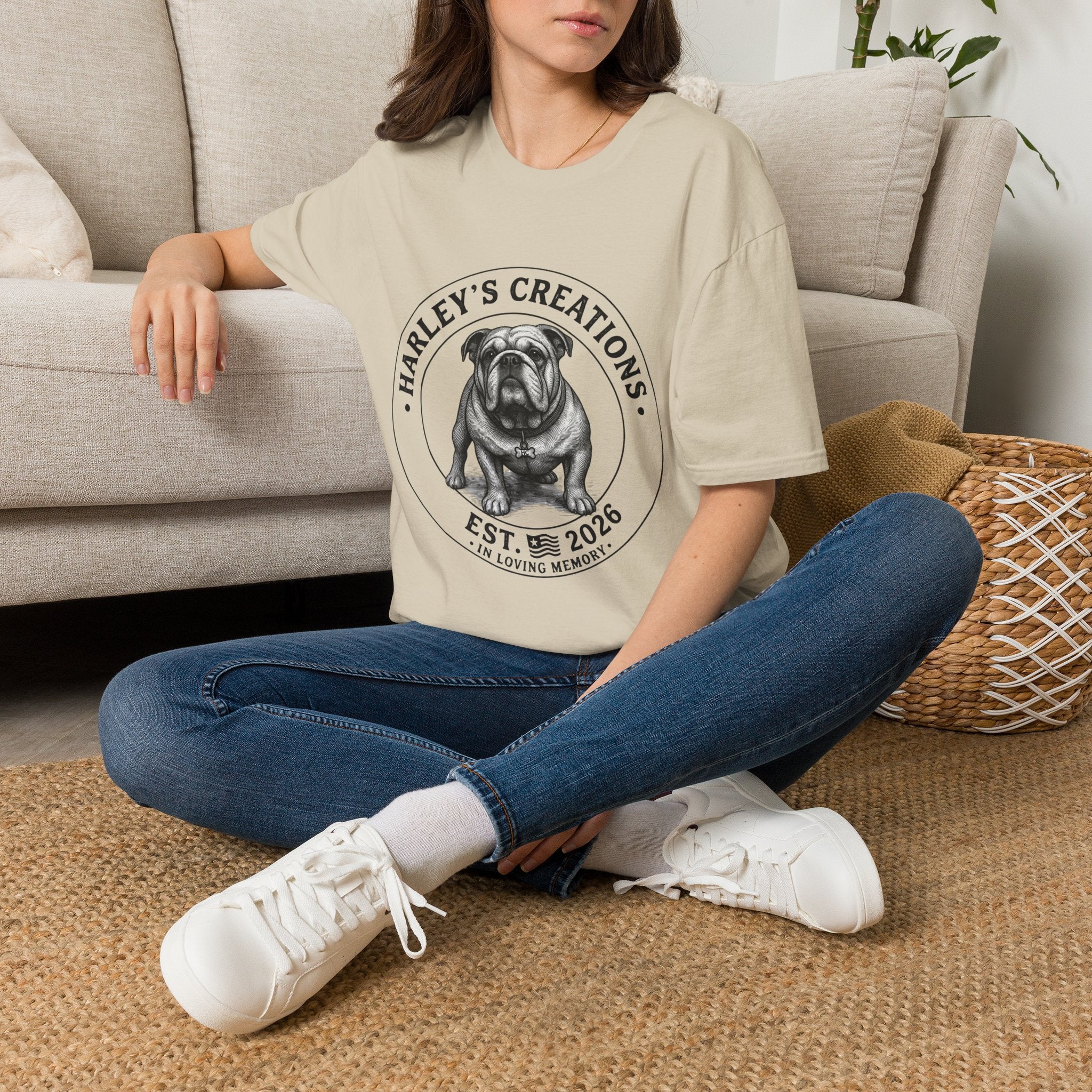 "Harley’s Creations" Bulldog Graphic Tee