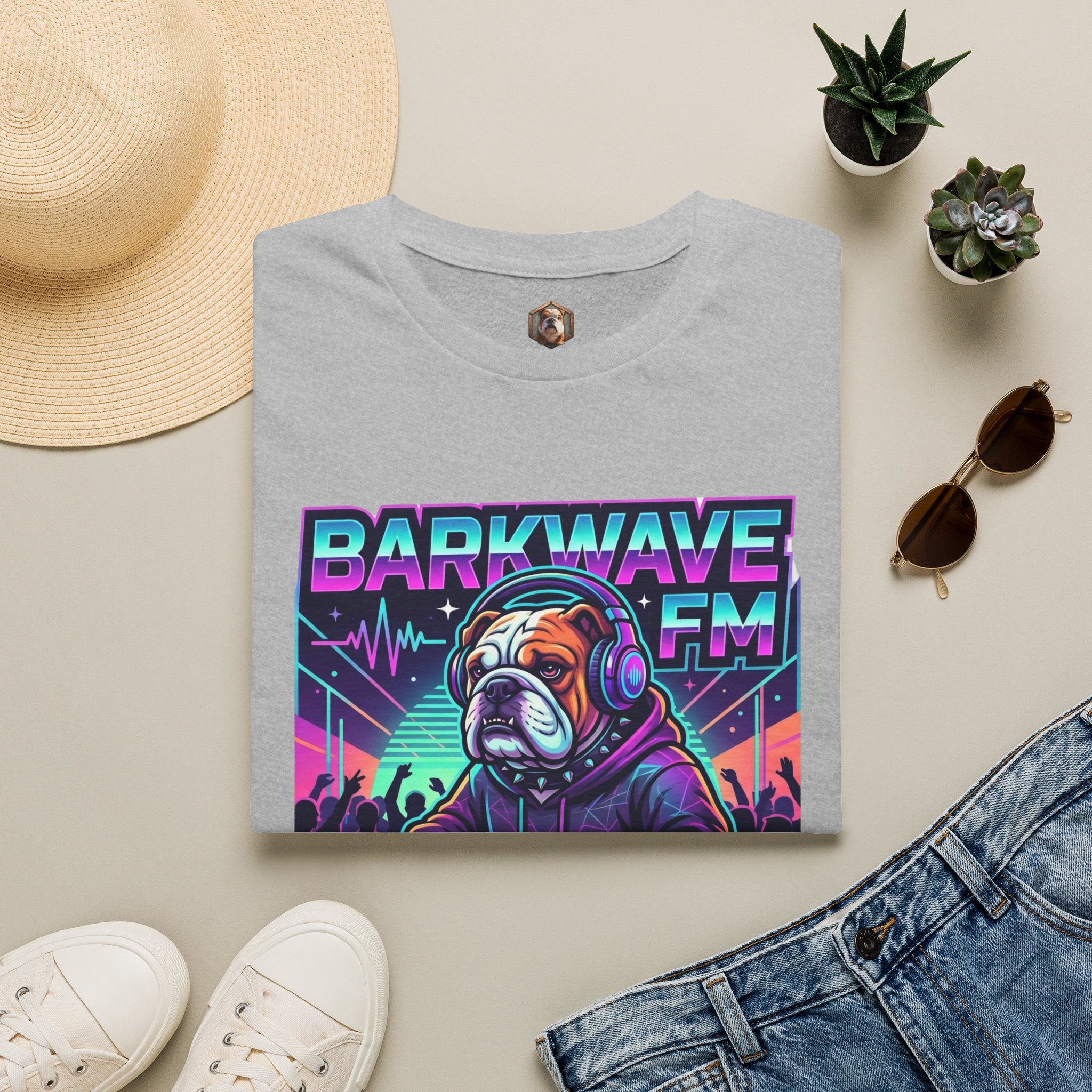 Barkwave FM Retro DJ Bulldog Graphic Tee