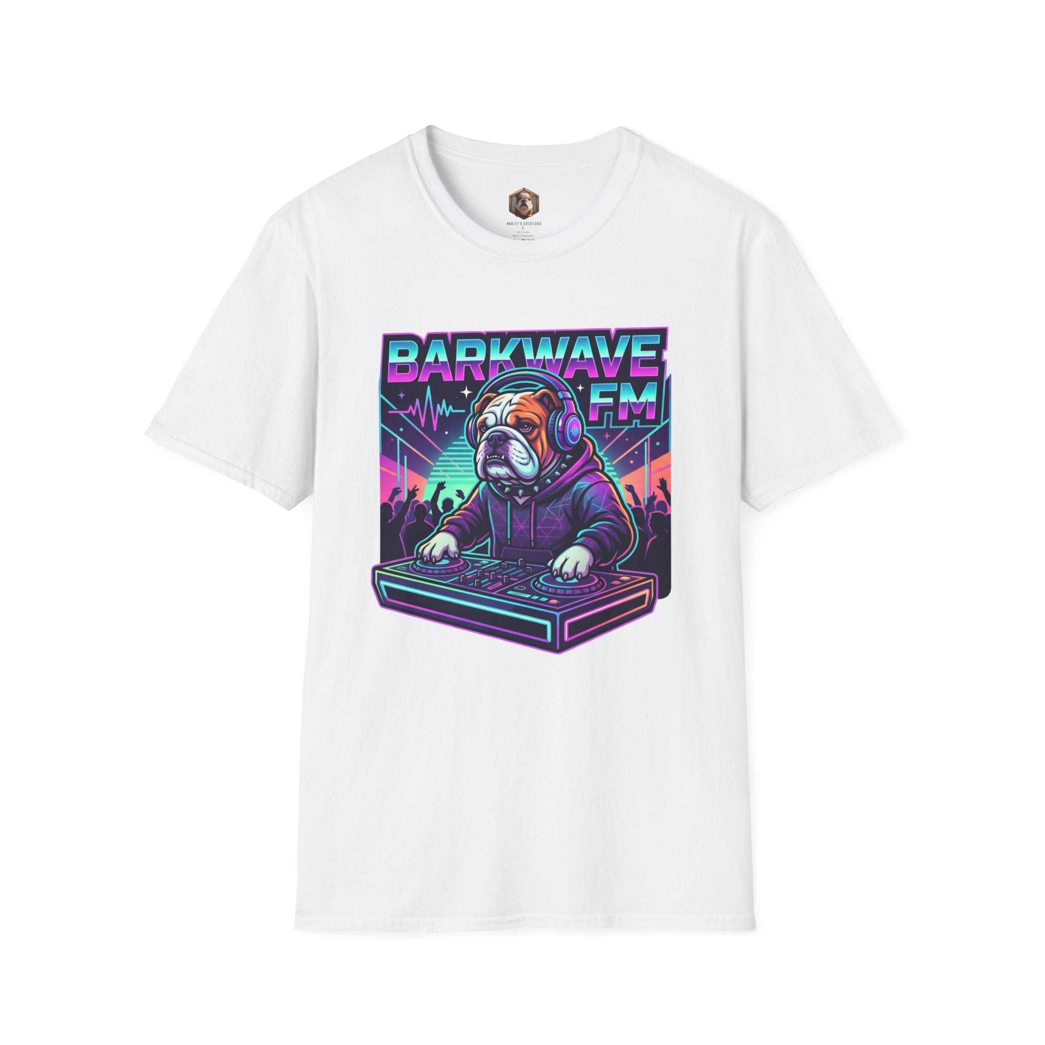 Barkwave FM Retro DJ Bulldog Graphic Tee