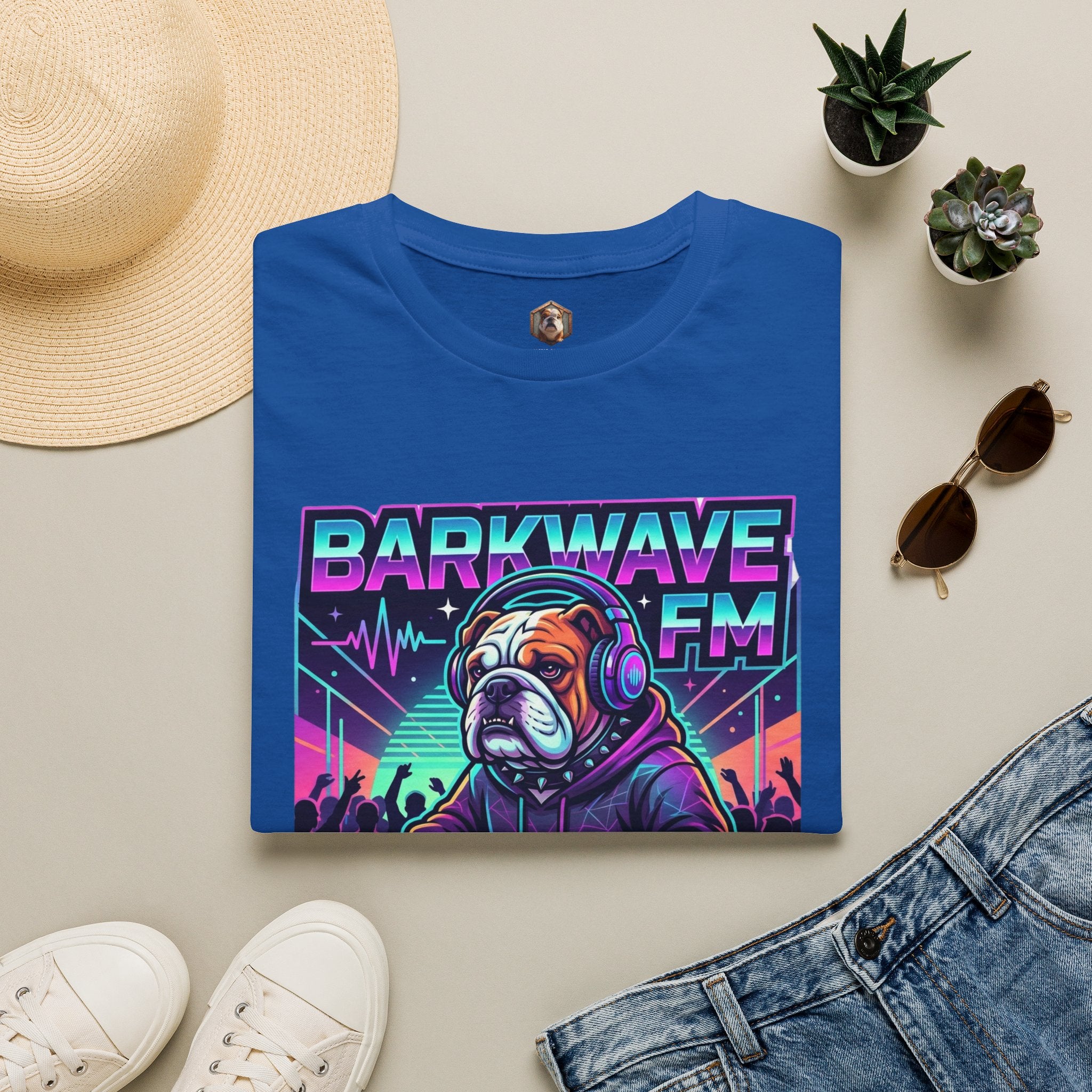 Barkwave FM Retro DJ Bulldog Graphic Tee