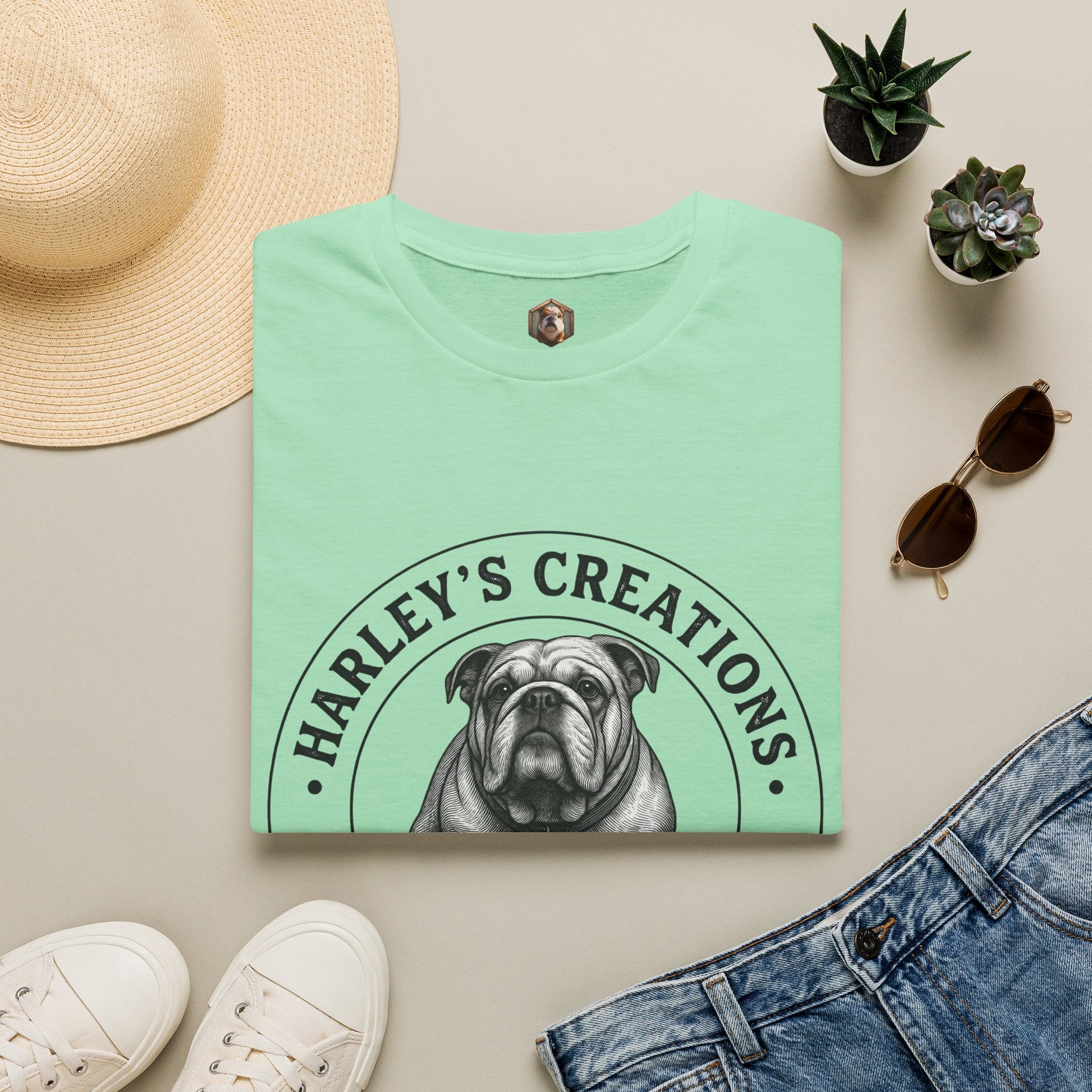 "Harley’s Creations" Bulldog Graphic Tee