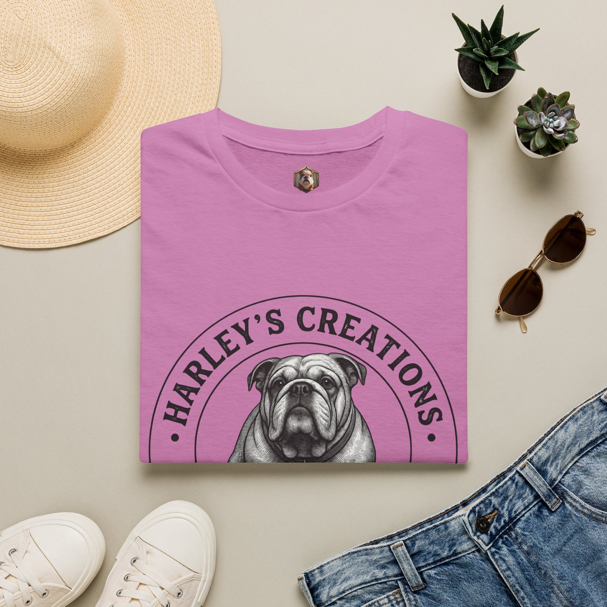 "Harley’s Creations" Bulldog Graphic Tee